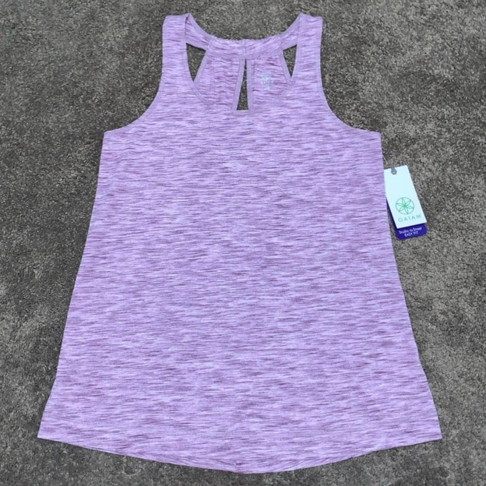 GAIAM Peace Yoga Tank XS Heather Purple Women’s
